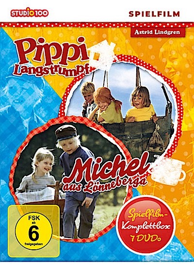 Pippi Langstrumpf/Michel aus Lönneberga BOX (DVD) Spielfilm Komplettbox, 7 DVDs