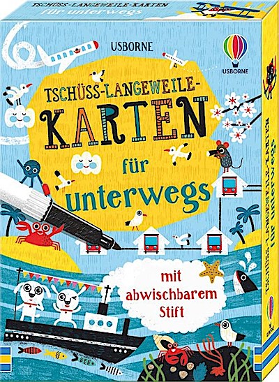 Tschüss-Langeweile-Karten für unterwegs (mit Stift)