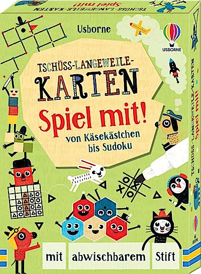Tschüss-Langeweile-Karten: Spiel mit! (mit Stift)