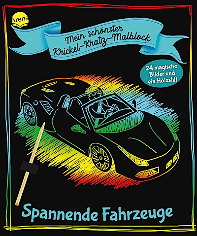 Mein schönster Krickel-Kratz-Malblock - Spannende Fahrzeuge