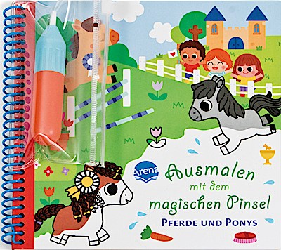 Ausmalen mit dem magischen Pinsel - Pferde und Ponys