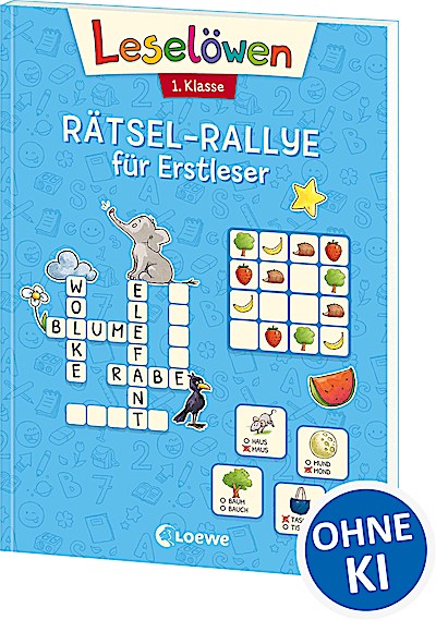 Leselöwen Rätsel-Rallye für Erstleser - 1. Klasse (Hellblau)