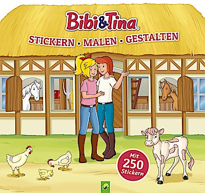 Bibi & Tina - Stickern, Malen, Gestalten. Malbuch mit 250 Stickern